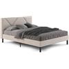Dmora - Letto piazza e mezza Zeffirio, Sommier per camera da letto, Giroletto per stanza, Struttura porta materasso, Adatto a materasso Cm 120x190, Beige