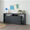 Dmora - Credenza Willer, Buffet da soggiorno a 3 ante, Madia da salotto, Credenza moderna, 100% Made in Italy, 200x40h80 cm, Antracite