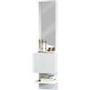 Dmora - Mobile da ingresso Vitale, Armadietto multifunzione con specchio, Scarpiera a 1 anta, 45x35h190 cm, Bianco