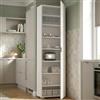 Dmora - Armadio multiuso Fiordaliso, Mobile lineare a 1 Anta e 7 ripiani, Colonna da ingresso o bagno, Scarpiera moderna, 100% Made in Italy, 50x30h182 cm, Bianco