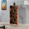 Dmora - Scarpiera Cebalrai, Mobile portascarpe, Armadio da ingresso multiuso, Mobiletto per calzature, 50x38h135 cm, Quercia e Multicolore