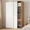 Dmora Guardaroba 2 Ante Waterbury 50x200h cm Marrone Rovere Nodi Appendiabiti 3 Ripiani, Armadio Camera da Letto 2 Ante