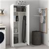 Dmora - Armadio multiuso 2 ante Charleston, Mobile porta scope, Scarpiera con ripiani, Guardaroba porta scarpe, cm73x37h180 cm, Bianco
