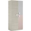 Dmora Armadio Guardaroba per cameretta, 2 Ante, Rosa-cm. 90 x 200 x 52, Unico