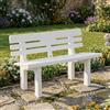 Dmora - Panchina da esterno Marinella, Panca monoblocco da giardino, Panchina outdoor, 100% Made in Italy, 110x52h71 cm, Bianco