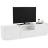 Dmora - Mobile porta TV Lovere, Credenza da soggiorno, Armadio basso per TV, Base parete attrezzata, 160x30 h42 cm, Bianco