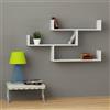 Dmora - Mensola Nebulon, Scaffale, Ripiano a muro, Scaffalatura multiuso, 119x23h67 cm, Bianco