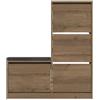 Dmora - Scarpiera Alpherg, Mobile portascarpe, Armadio da Ingresso Multiuso, Mobiletto per Calzature, 105x26 h119 cm, Quercia