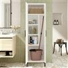 Dmora Armadio Multiuso 1 Anta Columba 50x165h cm Bianco 4 Ripiani Appendiabiti, Un'anta