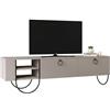 Dmora - Mobile Porta TV Malina, Credenza da Soggiorno, Armadio Basso per TV, Base Parete attrezzata, 150x36 h44 cm, Beige