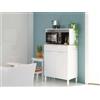 Dmora - Armadio multiuso 2 ante Norman, Credenza da cucina, Mobile ausiliario multiuso, Armadio moderno, 72x40h126 cm, Bianco e Rovere