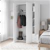 Dmora - Guardaroba 3 ante Suzette, Mobile camera da letto, Cabina armadio portabiti, Armadio appendiabiti, 115x49 h200 cm, Bianco