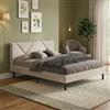 Dmora - Letto alla francese Calitri, Sommier per camera da letto, Giroletto per stanza, Struttura porta materasso, Adatto a materasso Cm 140x190, Beige
