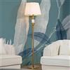 Dmora Lampada da terra Bienno, Luce da terra, Lampada da pavimento, Lampada a stelo, 41x41 h160 cm, Bianco e Oro