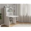 Dmora - Scrivania Gianpiero, Mobile multiuso con scaffali e piano da lavoro, Tavolo multiuso per ufficio, Scrivania salvaspazio multiposizione, 100% Made in Italy, cm 70x35h140, Bianco lucido