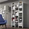 Dmora Libreria Design, bifacciale, 3 colonne, Laminato Bianco cm. 96 x 192 x 26 cm