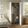 Dmora - Guardaroba 2 Ante Seine, Mobile Camera da Letto, Cabina Armadio portabiti, Armadio Appendiabiti, 79x52 h166 cm, Rovere e Bianco Opaco