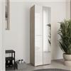 Dmora Guardaroba 2 Ante Hafushi 60x193h cm Bianco Appendiabiti 4 Ripiani, Armadio Camera da Letto 5 Vani