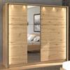 Dmora Guardaroba Grande Kashimi 237x210h cm Marrone Rovere Nodi Appendiabiti 8 Ripiani, Armadio Camera da Letto Apertura Scorrevole