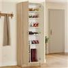 Dmora - Armadio multiuso 2 ante Portsmouth, Mobile ausiliario, Guardaroba porta scarpe moderno, Scarpiera verticale, 59x37h180 cm, Rovere
