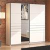 Dmora Guardaroba Grande Katoko 220x218h cm Bianco Opaco Appendiabiti 2 Ripiani, Armadio Camera da Letto Apertura Scorrevole