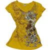 Zanisouta Y2k Clothes - Maglietta da donna Grunge Abbigliamento Emo Vintage Grafica Tee anni '2000 Top a maniche corte Streetwear Slim Fit Stretch per il tempo libero, maglietta basic tinta unita, P Giallo, M