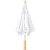 TICFOX Samfox Ombrello di Pizzo Vintage - Decorativo da Sposa Con Ricamo di Fiori - Per Matrimonio, Fotografia e Estate (L-Bianca)