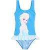 Disney Costume da Bagno Piscina Bambina, Costume Intero, Costume Mare Bambina Set (Blu Elsa, 3-4 Anni)