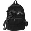 MININAI Cute Coquette - Zaino in velluto a coste con papillon grande borsa da viaggio coreana per libri da viaggio College Estetica Preppy Daypack per le donne