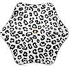 RPLIFE Ombrello nero bianco leopardato per bambini sole e pioggia con angoli arrotondati ombrelli con manico a J Hook