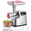 VEVOR Tritacarne Elettrica 700 W da Cucina in Acciaio Inox, Tritacarne Capacità 2,3 kg/min con 3 Dischi 3 Tubi per Salsicce Salami Carne con Piedini Antiscivolo, Cucina Commerciale Ristorante Hotel