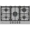 NEFF, N70, T27CIQ8N0, Piano cottura a gas da 75 cm con 5 fuochi, bruciatore wok da 4,0 kW, FlameSelect ottimizzato, 3 supporti per pentole in ghisa adatti alla lavastoviglie, quadranti metallici