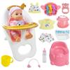 RedCrab Bambola con Accessori, 18 Pezzi Set Bambole per Bambina con Seggiolone, Vestiti, Biberon, Tettarella, Vasino e Pannolini, Giocattolo Regalo per Bambina 2 3 4 5 6 Anni
