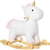 HOMCOM Cavallo a Dondolo 2 in 1 Unicorno con Ruote Suoni e Rivestimento Peluche
