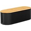 Voency Scatola per organizzare i cavi, scatola per la gestione dei cavi con coperchio in bambù, organizer per cavi per scrivania, TV, computer, hub USB, strisce e cavi, colore Nero, dimensioni 33 cm