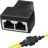 DONOONIS RJ45, Switch Ethernet a 2 porte multipresa RJ45, splitter cavo Ethernet da 1 a 2, compatibile con computer e router per Cat5, Cat5e, Cat6, Cat7 (nero)
