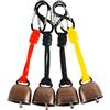 Generic Campane a forma di orso con cordino intrecciato a mano in metallo forte Campane da trekking ciondolo portachiavi zaini accessorio facile da usare dispositivo deterrente orso
