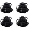 EXAOMBLE 4 Pezzi Adattatore per Valvola Boston in PVC Nero, Gonfiaggio Rapido, Facile da Montare, per Gommoni in Gomma e Zattere da Piscina, Compatibile Canotti Gonfiabili e Kayak