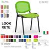 SEIPO LOOK MESH LR0136N sedia impilabile schienale rete base nera ecopelle D2 SEIPO