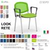 SEIPO LOOK MESH LR0137G sedia impilabile base grigio schienale rete braccioli Ecopelle D2 SEIPO