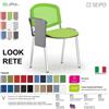 SEIPO LOOK MESH LR0138C sedia impilabile base cromata schienale rete Tavoletta tessuto V SEIPO Class 1 IM