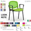 SEIPO LOOK MESH LR0137N sedia impilabile base nero schienale rete braccioli Ecopelle D2 SEIPO