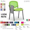 SEIPO LOOK MESH LR0138N sedia impilabile base nere schienale rete tavoletta Ecopelle D2 SEIPO