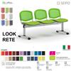 SEIPO LOOK MESH LR0145G panca 2 posti strutture grigia schienale rete Ecopelle D2 SEIPO