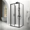 Parama Box doccia tre lati 70x100x70cm con porta saloon profili nero opaco e vetro 6mm anticalcare trasparente h190 | Portofino