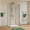 Parama Box doccia cromato 3 lati 90x80x90cm porta battente e due pareti fisse vetro 6mm anticalcare trasparente h190 | Lerici