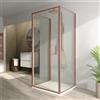 Parama Box doccia 3 lati 80x100x80cm con porta a battente profili rame spazzolato vetro 6mm trasparente anticalcare h190| Portofino