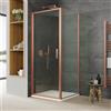 Parama Box doccia slim 75x70cm con porta a battente e parete fissa profili rame spazzolato e vetro 6mm trasparente anticalcare h190| Portofino
