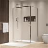 Parama Box doccia cromato 110x70 cm con anta a battente con cerniere da 110cm e parete fissa da 70cm vetro 6mm trasparente anticalcare h190 | Lerici