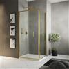 Parama Box doccia slim 80x90cm con porta a libro e parete fissa profili oro spazzolato e vetro 6mm trasparente anticalcare h190| Portofino